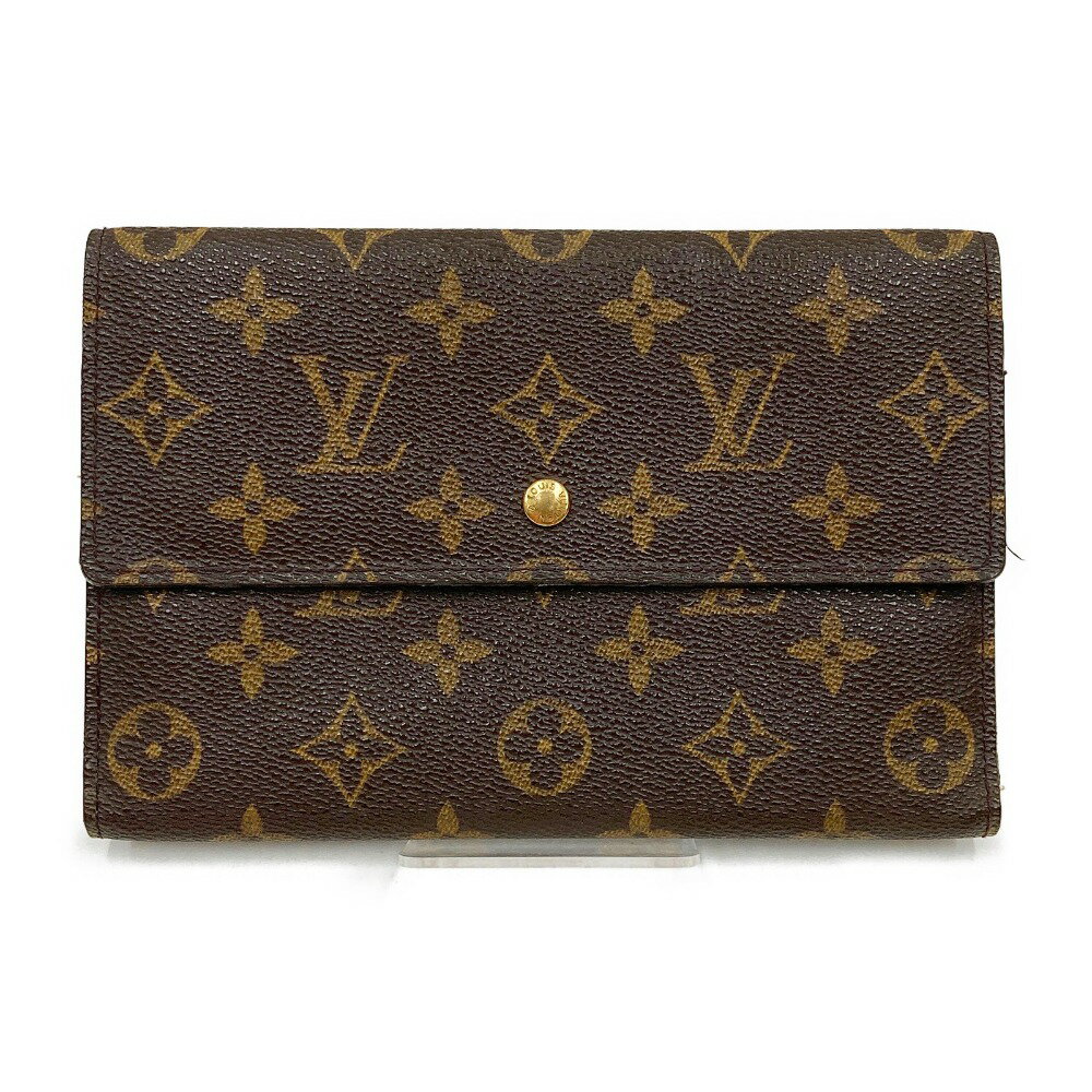 〇〇【中古】LOUIS VUITTON ルイヴィトン モノグラム ポシェット パスポール パスポートケース カードケース M60135 ブラウン Bランク