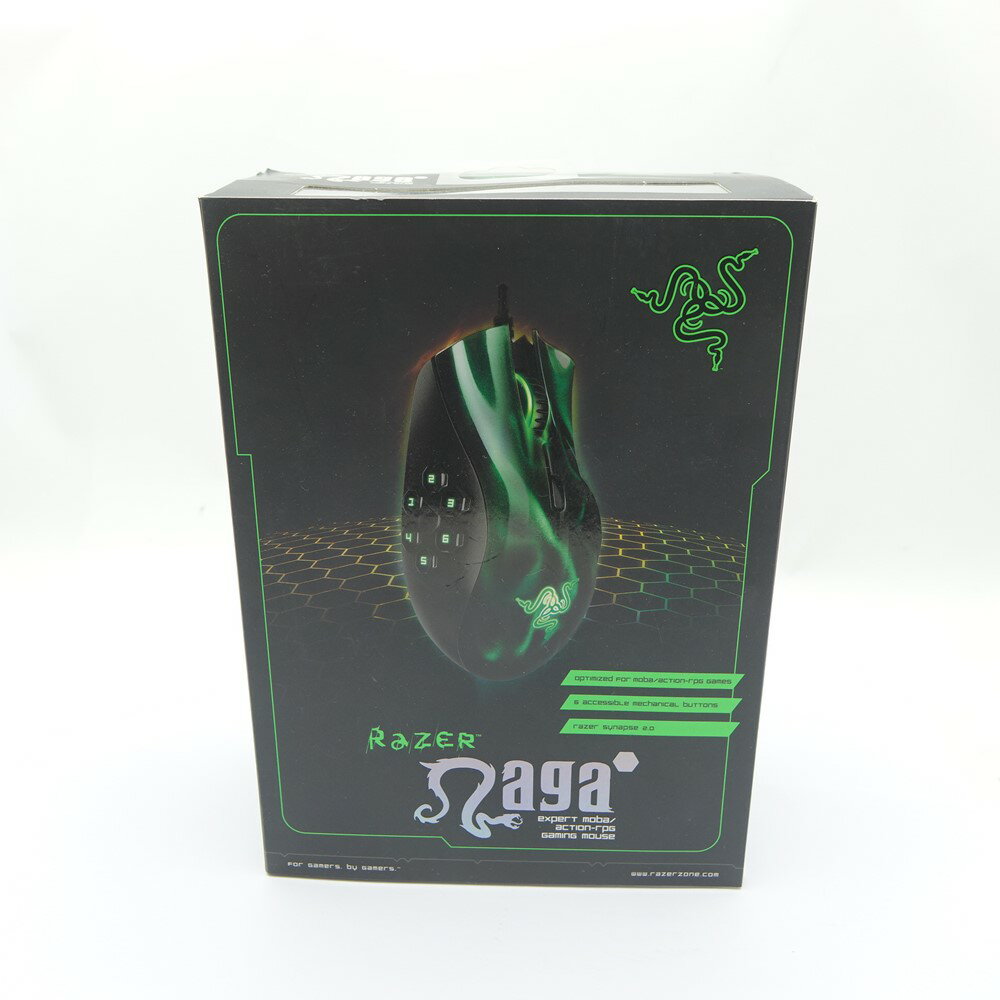 ◆◆【中古】Razer アクションRPGゲーミングマウス RZ01-00750100-R3M1 ブラック x グリーン Bランク