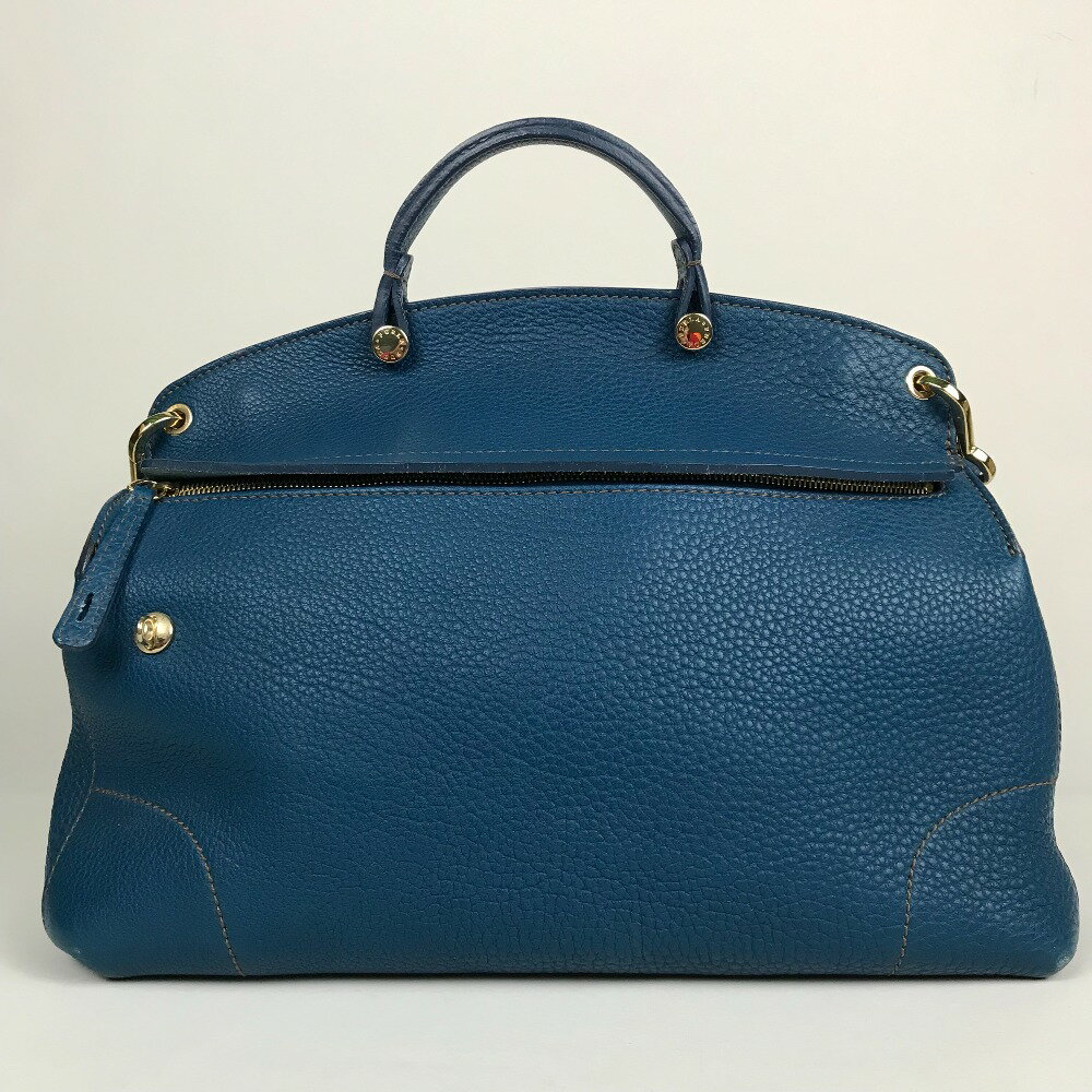 ■■【中古】FURLA フルラ パイパー F5795 ショルダーハンドバッグ ブルー Cランク