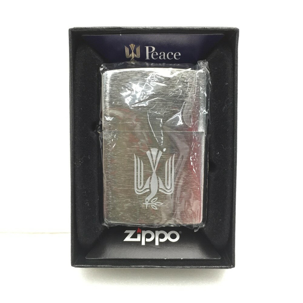 ☆☆【中古】ZIPPO ジッポ ライター 2016年製 PEACE ピース since1946 シルバー 箱有 Aランク