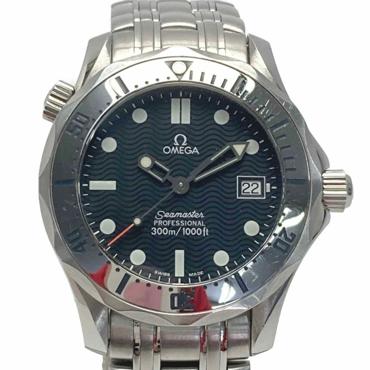 ☆☆【中古】OMEGA オメガ シーマスター プロフェッショナル デイト 2542.80 ネイビー クォーツ メンズ 腕時計 Bランク