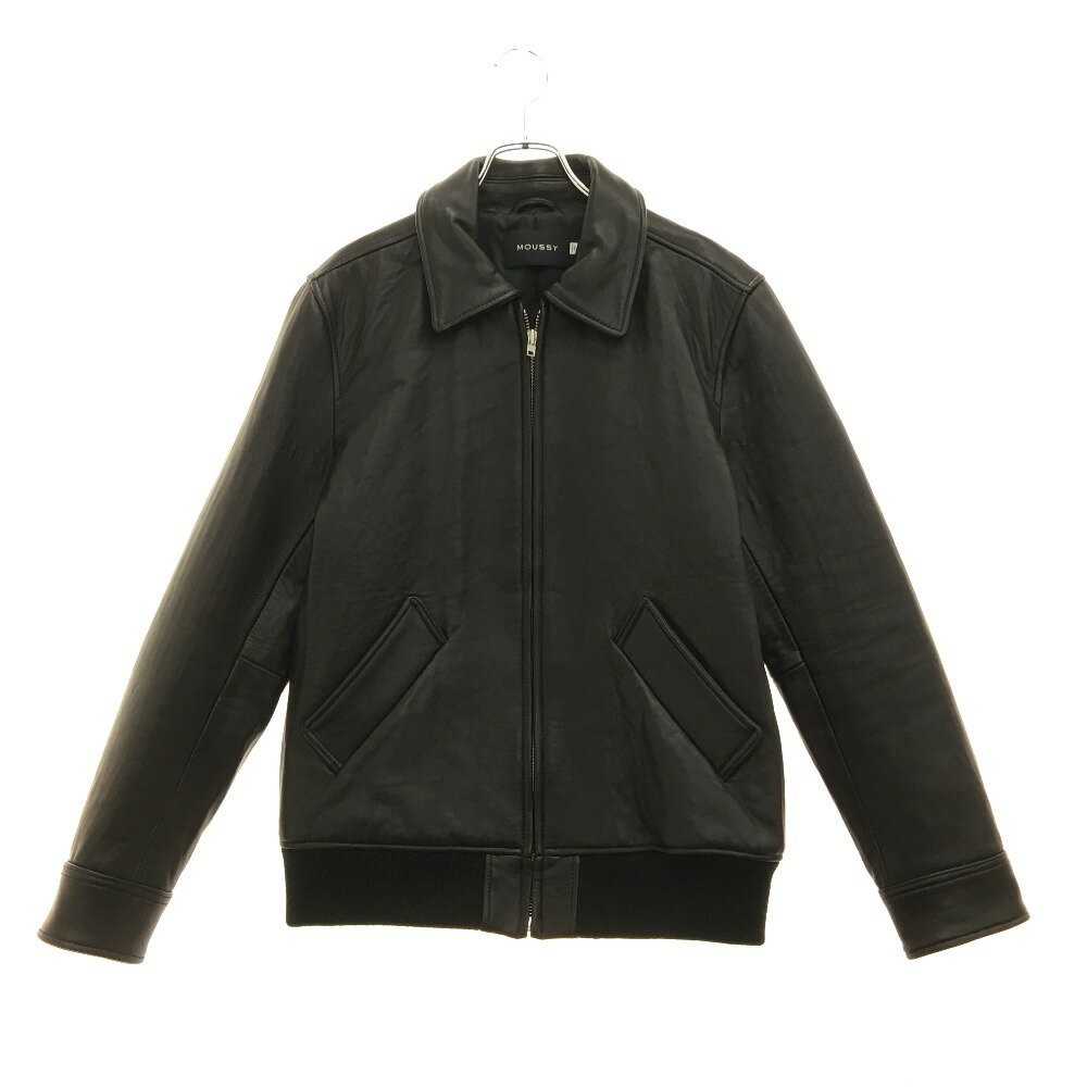 ▼▼【中古】moussy マウジー メンズ レザージャケット ラムレザー Mサイズ ブラック Bランク