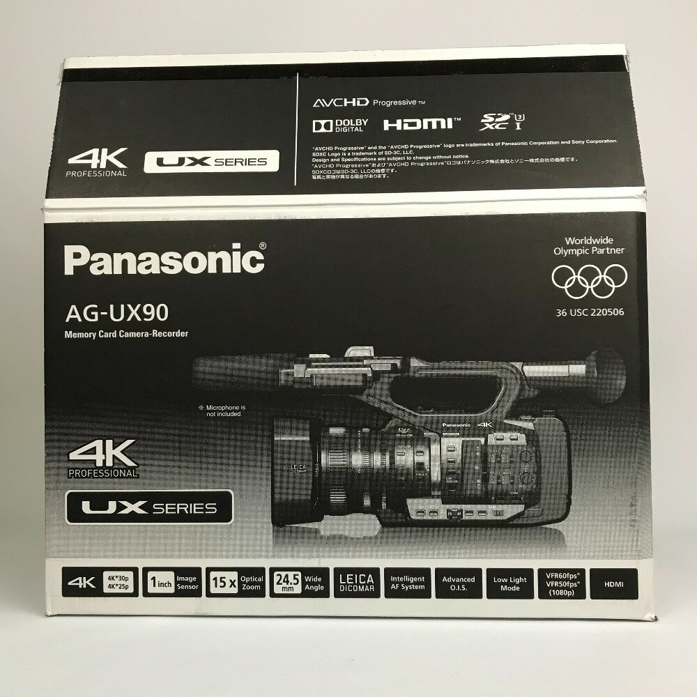 ■■【中古】Panasonic パナソニック ビデオカメラ 4K 業務用 通電時間4時間 付属品完備 AG-UX90 Aランク