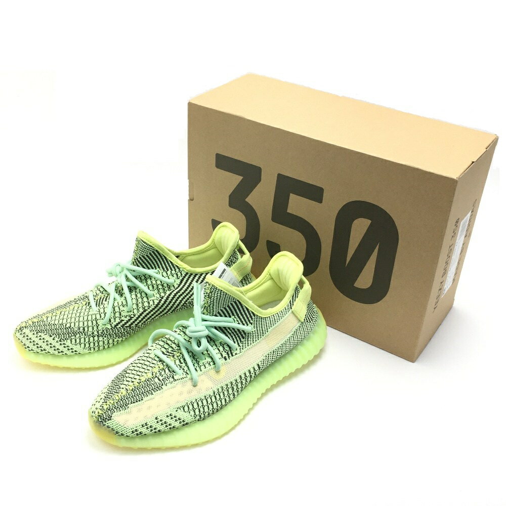 ☆☆【中古】adidas アディダス YEEZY BOOST 350 V2 スニーカー 27.5cm スニーカー メンズ FW5191 ライトグリーン Sランク