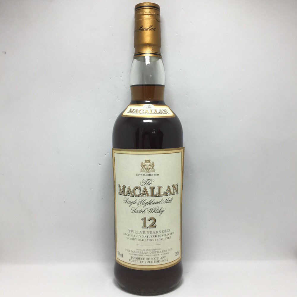 ◎◎【中古】The MACALLAN マッカラン 12年 750ml 43% ラベル剥がれ有 箱無 スコッチ Nランク 未開栓