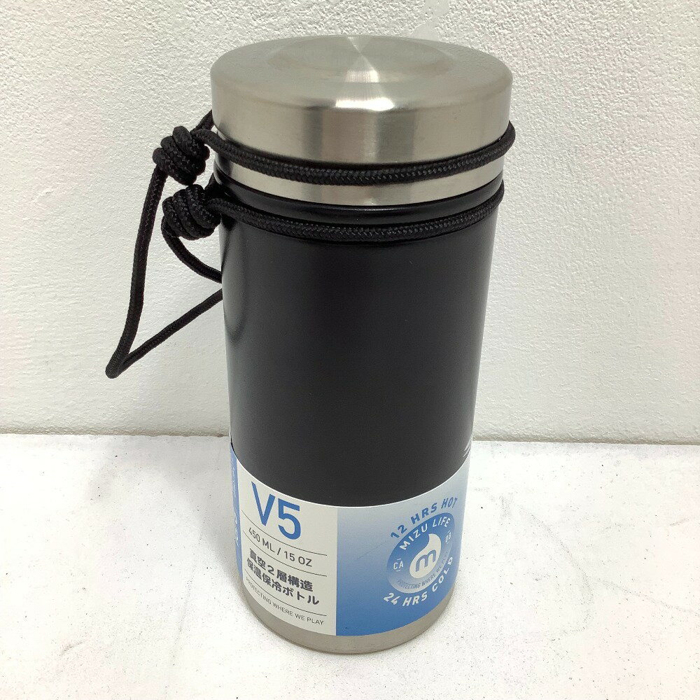 ▲▲【中古】MIZU 未使用品 ステンレスボトル 保温 保冷 水筒 ミズボトル V5 ブラック 450ml Bランク