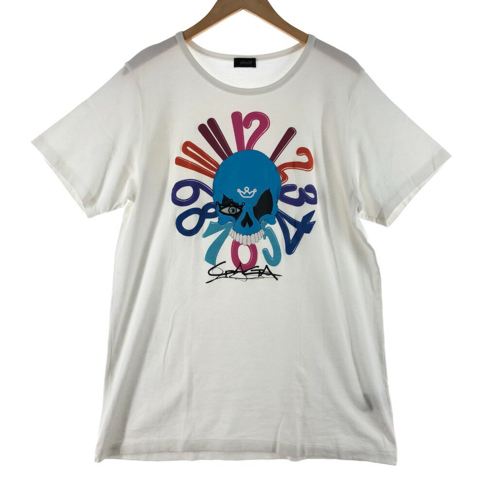 〇〇【中古】GAGA MILANO ガガミラノ メンズ Tシャツ サイズXL アイボリー Bランク