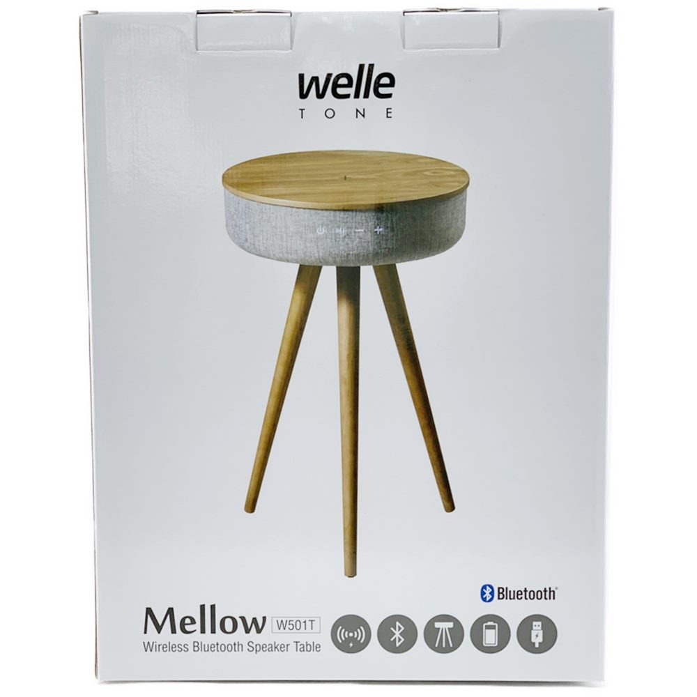 ▽▽【中古】welle ベレー Mellow 360度 Bluetoothテーブル型スピーカー ラグ付属 W501T 開封未使用品 Sランク