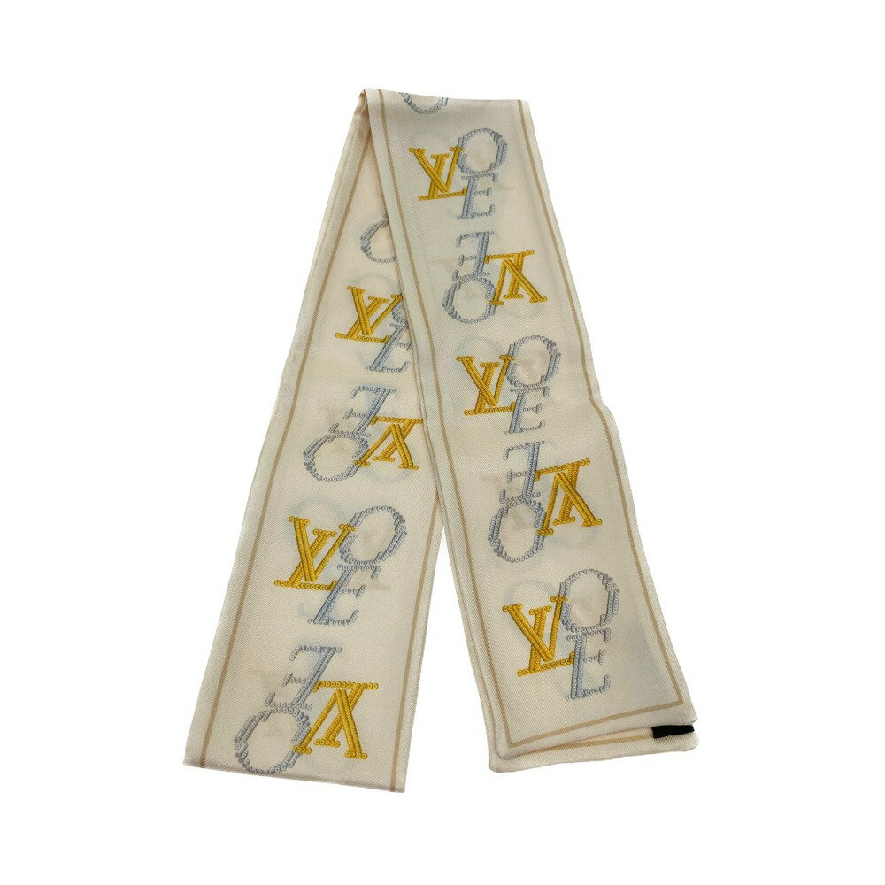 〇〇【中古】LOUIS VUITTON ルイヴィトン スカーフ シルクスカーフ バンドー ベージュ Bランク