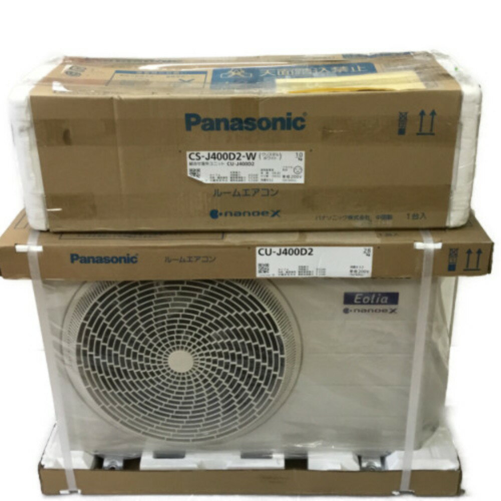 ▲▲【中古】Panasonic パナソニック エアコン 壁掛けルームエアコン 室外機 CS-J400D2-W ホワイト Sランク