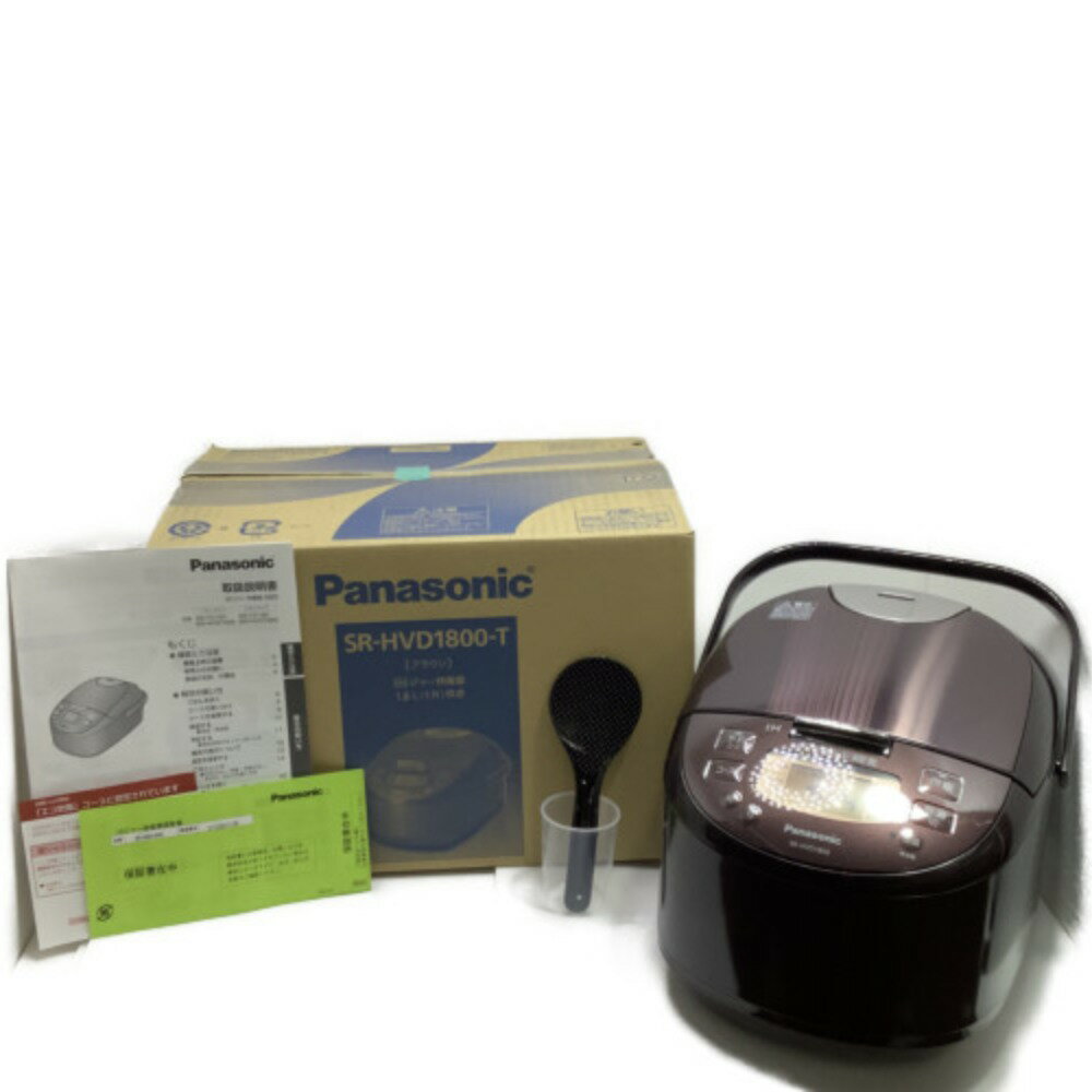 ▲▲【中古】Panasonic パナソニック 炊飯器 IH炊飯ジャー Panasonic 1升(1.8L) ダイヤモンド銅釜 ブラウン SR-HVD1800-T ブラウン Sランク