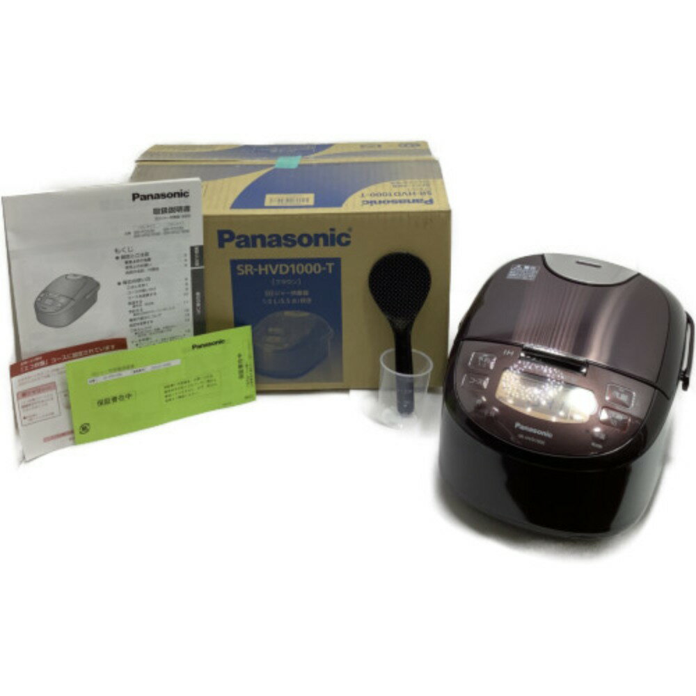 ▲▲【中古】Panasonic パナソニック 炊飯器 IH炊飯ジャー Panasonic 5.5合(1.0L) ダイヤモンド銅釜 ブラウン SR-HVD1000-T ブラウン Sランク