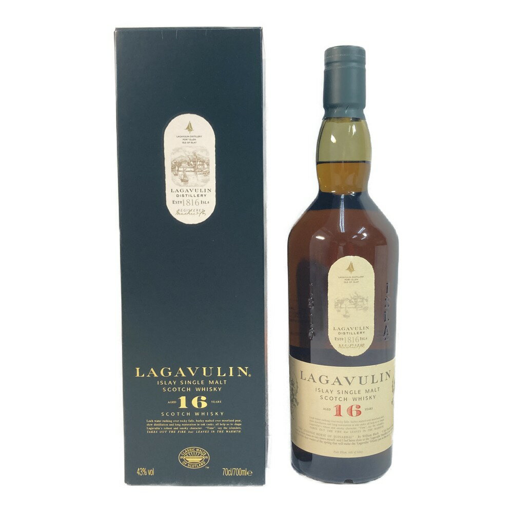 ◎◎【中古】LAGAVULIN ラガヴーリン 16年 43％ 700ml 箱付き シングルモルト スコッチウイスキー スコットランド アイラ Sランク 未開栓