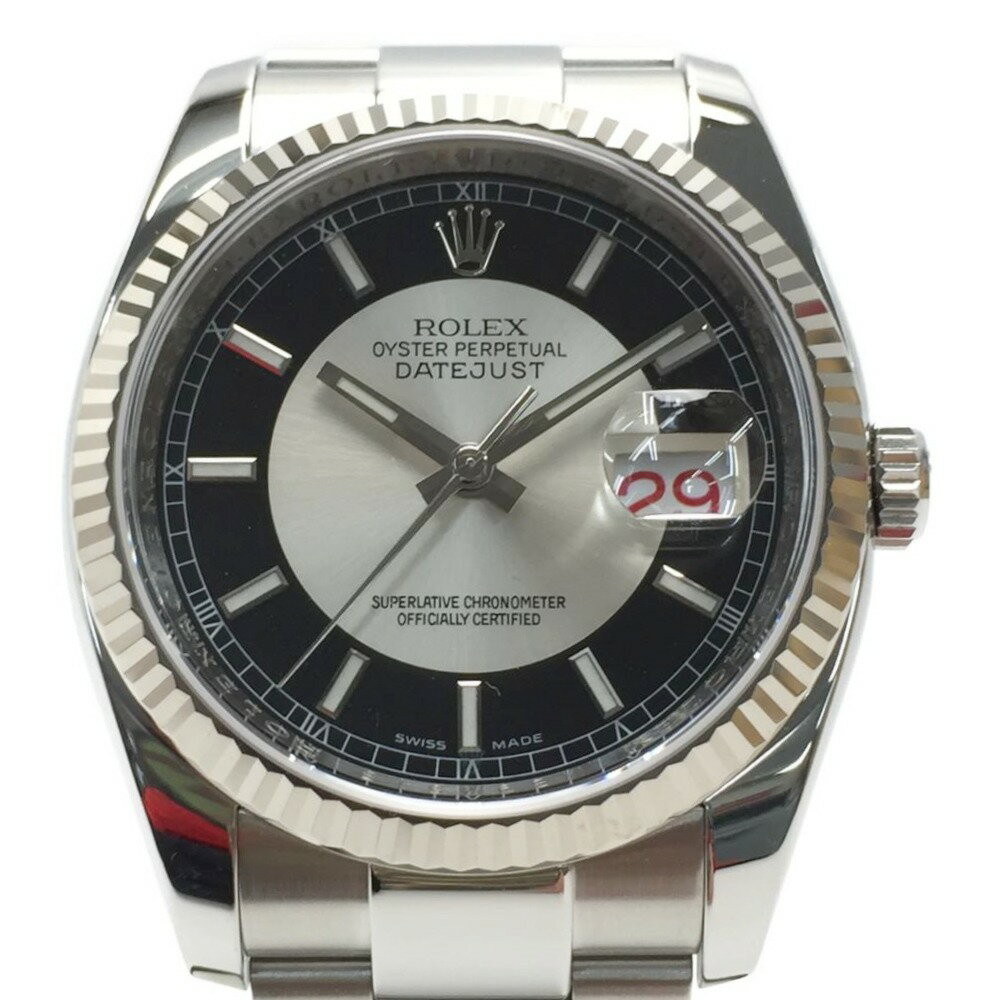 ☆☆【中古】ROLEX ロレックス デイトジャスト M番 116234 ブラック×シルバー 自動巻き メンズ 腕時計 箱・ギャランティ有 Aランク