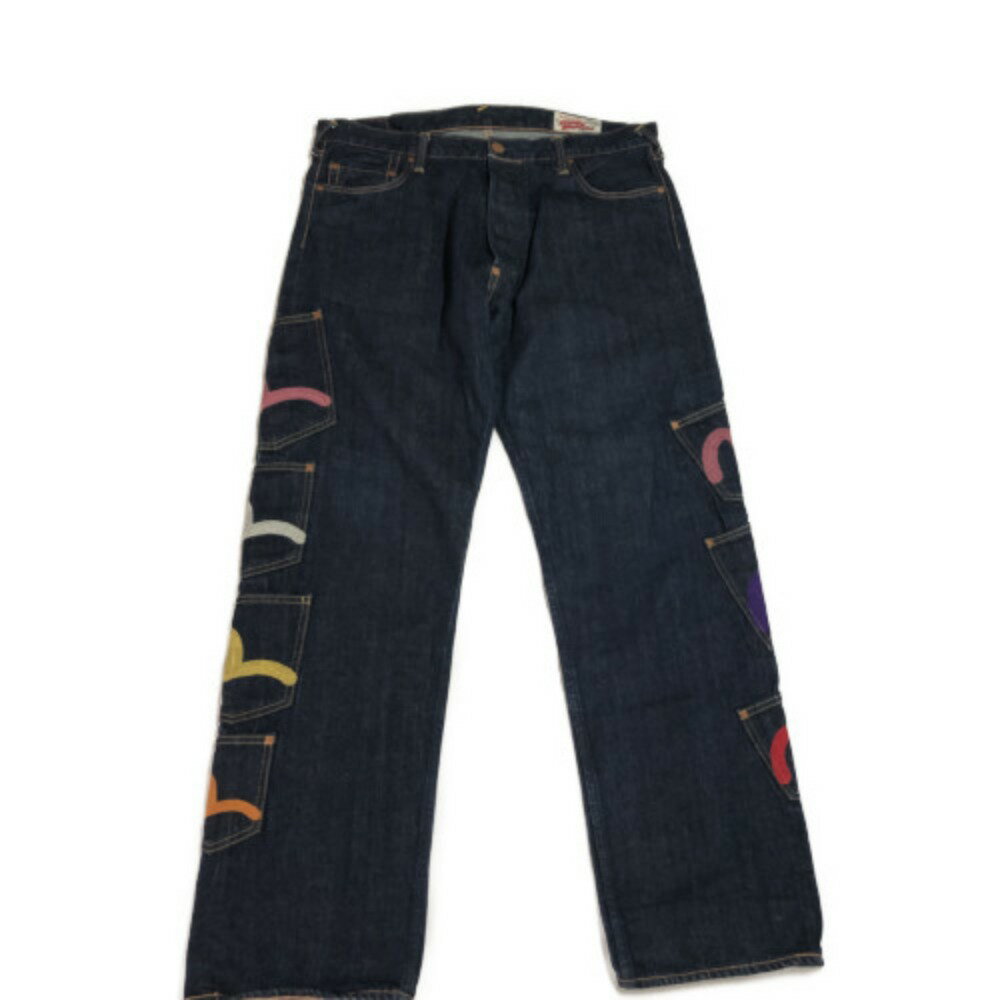 □□【中古】EVISU エビス メニーポケットデニム ジーンズ　W36×L33 インディゴ Bランク