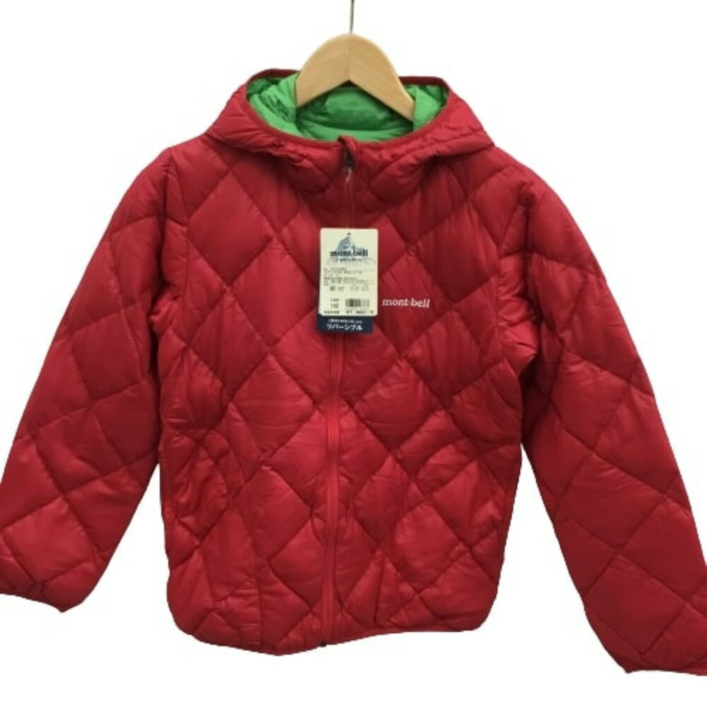 ♪♪【中古】mont・bell モンベル キッズ リバーシブル ダウンジャケット SIZE 150 レッド Sランク