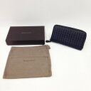 〇〇【中古】BOTTEGA VENETA ボッテガヴェネタ イントレチャート ラウンドファスナー 長財布 114076-V4651/1000 ブラック Bランク