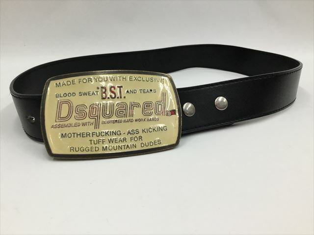 〇〇【中古】Dsquared2 ディースクエアード ベルト バックル ブラック Bランク