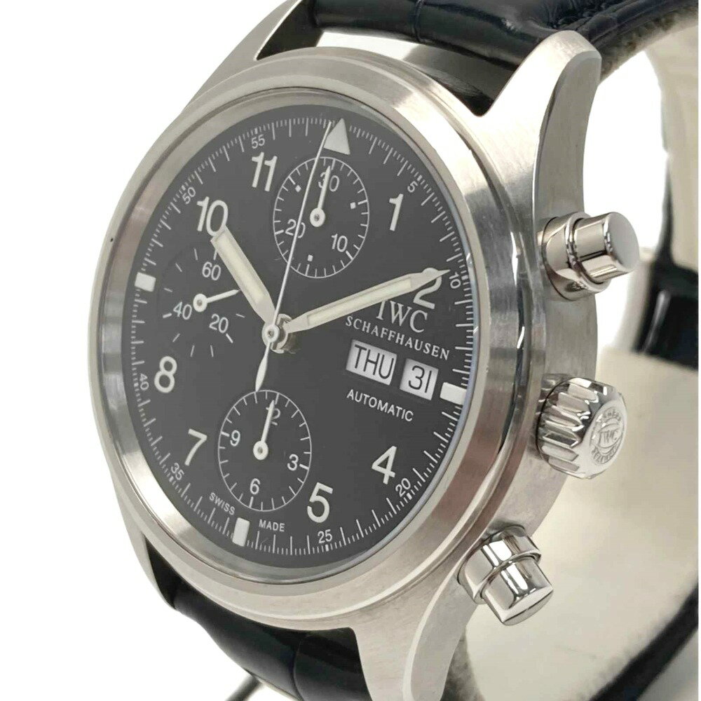 ☆☆【中古】IWC メカニカル フリーガー クロノグラフ IW370603 ブラック 自動巻き メンズ 腕時計 箱有 Bランク