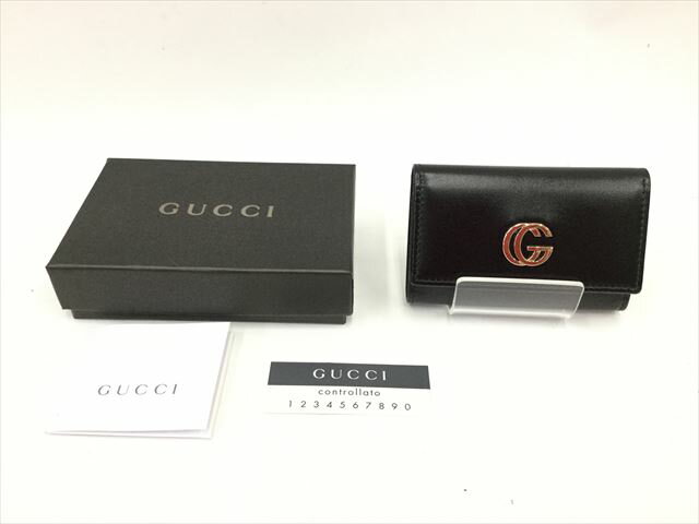 〇〇【中古】GUCCI グッチ キーケース 6連キーケース レザー 033 0416 0897 ブラック Bランク