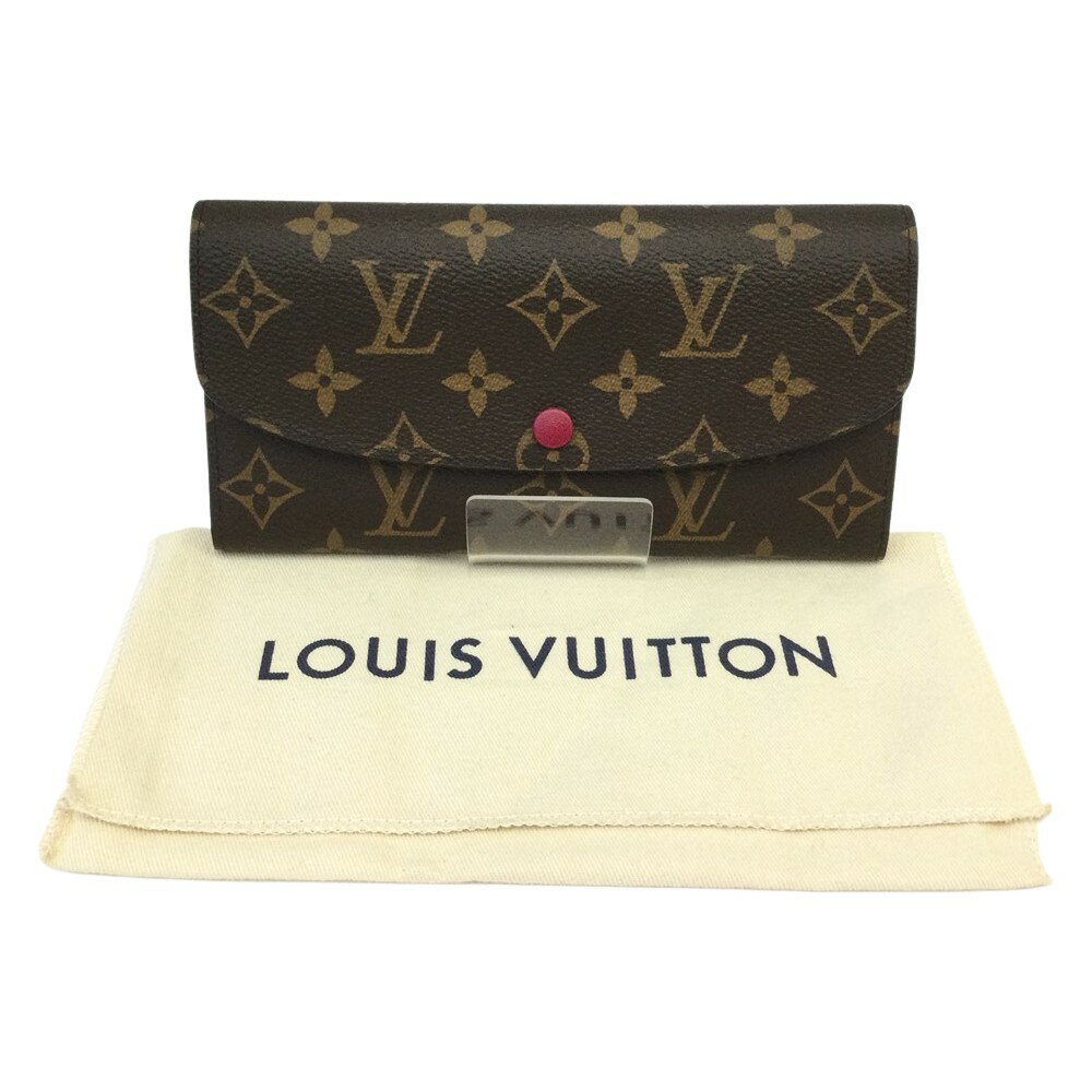 〇〇【中古】LOUIS VUITTON ルイヴィトン モノグラム ポルトフォイユ・エミリー 長財布 M60697 ブラウン Aランク