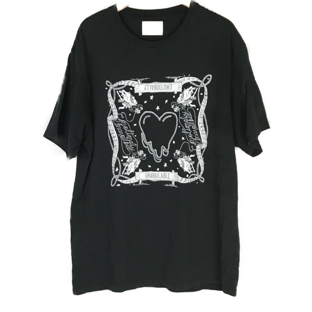 ■■【中古】Emotionally Unavailable エモーショナリー・アンベイラブル SIZE:XL 半袖シャツ ブラック Bランク