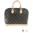 〇〇【中古】LOUIS VUITTON ルイヴィトン ハンドバッグ モノグラム アルマ パドロック 鍵付 M51130 ブラウン x ベージュ Bランク