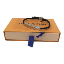 △△【中古】LOUIS VUITTON ルイヴィトン スペースLV ノワール ブレスレット ロゴ M67417 シルバー×ブラック Bランク