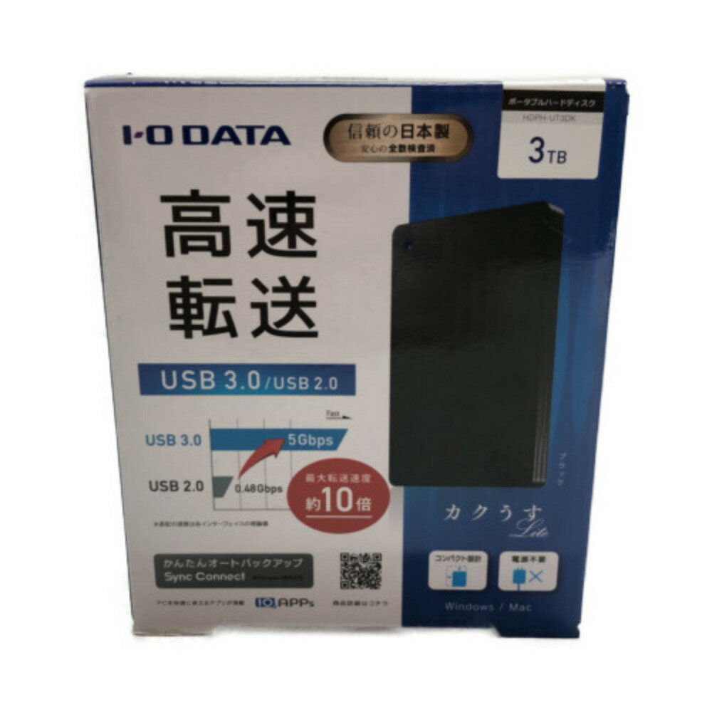 □□【中古】IO DATA アイオーデータ パソコン PC周辺機器 HDPH-UT3DK Sランク