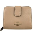 ♪♪【中古】COACH コーチ レディース 2つ折り財布 ベージュ Bランク