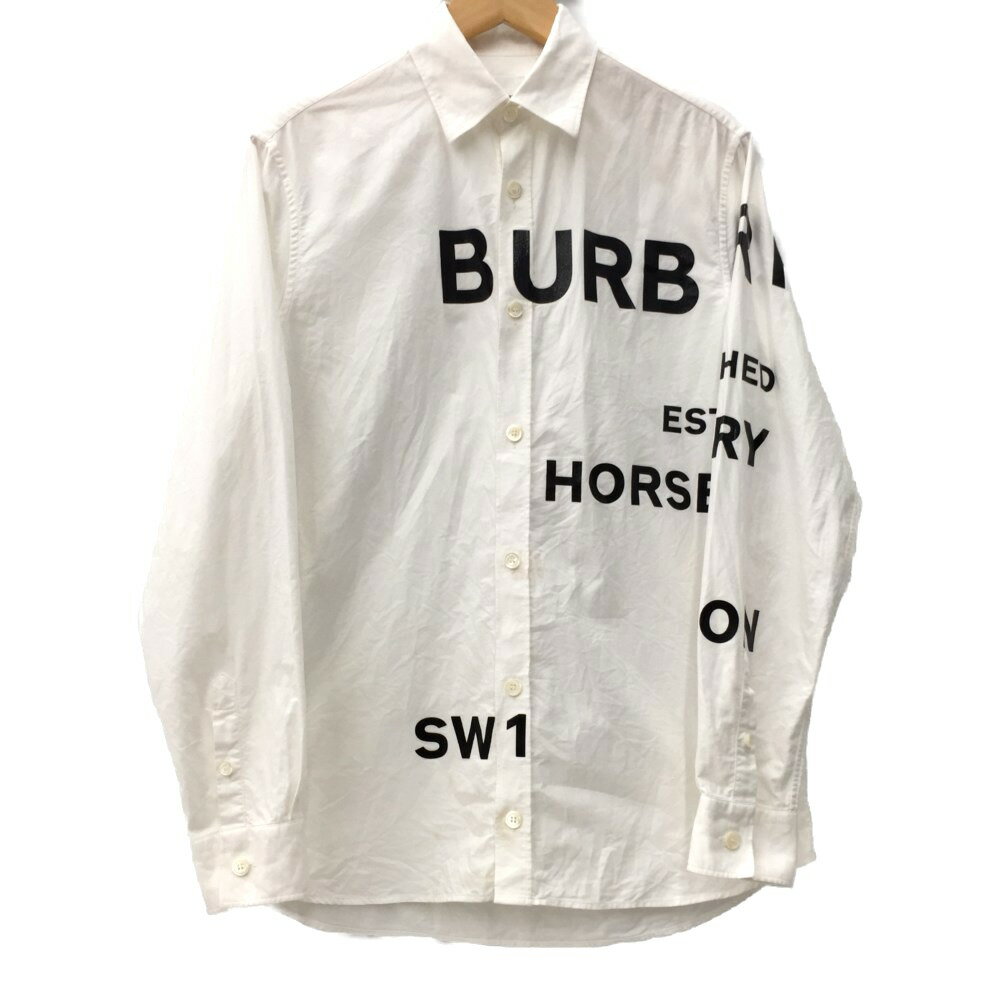 △△【中古】BURBERRY LONDON バーバリーロンドン オーバーサイズ オックスフォードコットンシャツ 8023776 ホワイト Cランク