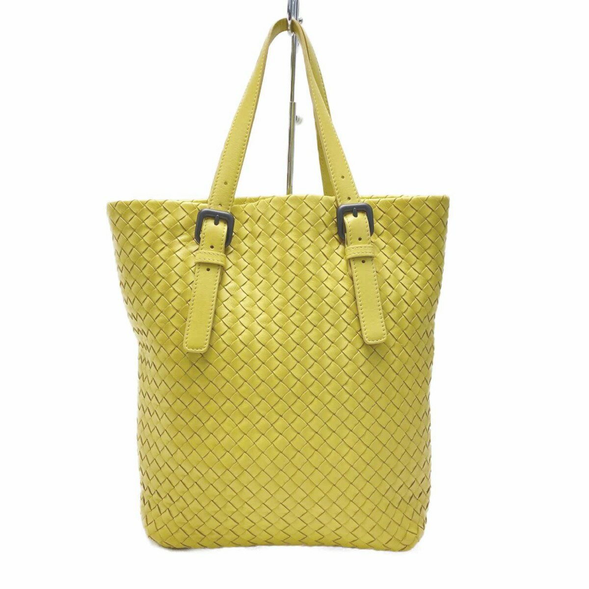 ☆☆【中古】BOTTEGA VENETA ボッテガヴェネタ イントレチャート トートバッグ VN マスタード レザー ミラー付き Aランク