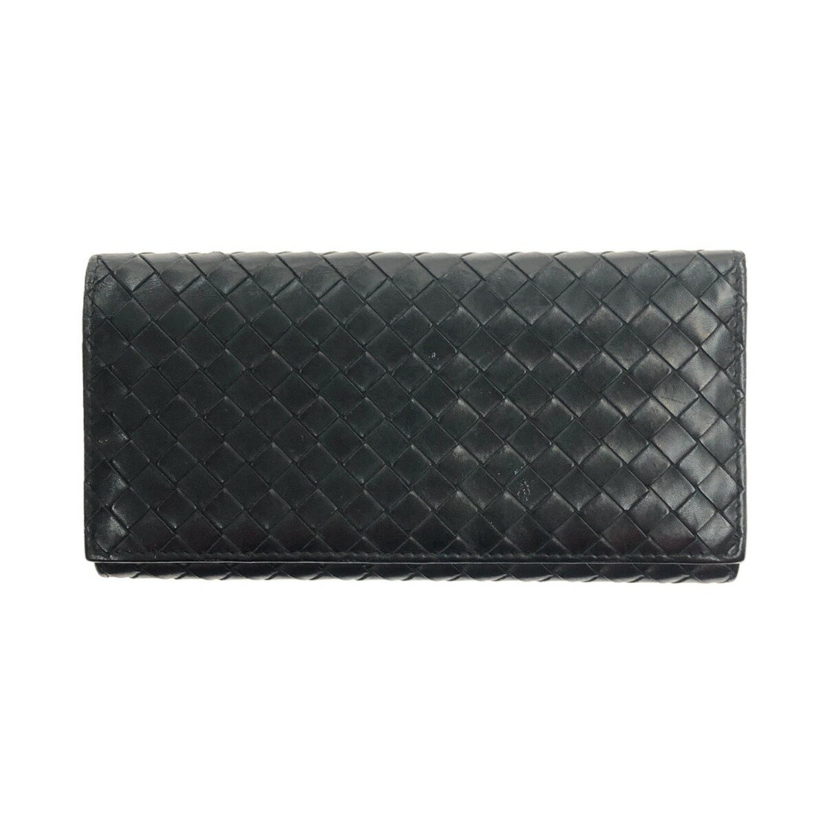 〇〇【中古】BOTTEGA VENETA ボッテガヴェネタ イントレチャート 長財布 120697 V4651 1000 ブラック Cランク