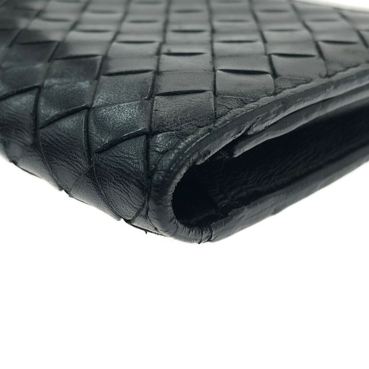 〇〇【中古】BOTTEGA VENETA ボッテガヴェネタ イントレチャート 長財布 120697 V4651 1000 ブラック Cランク