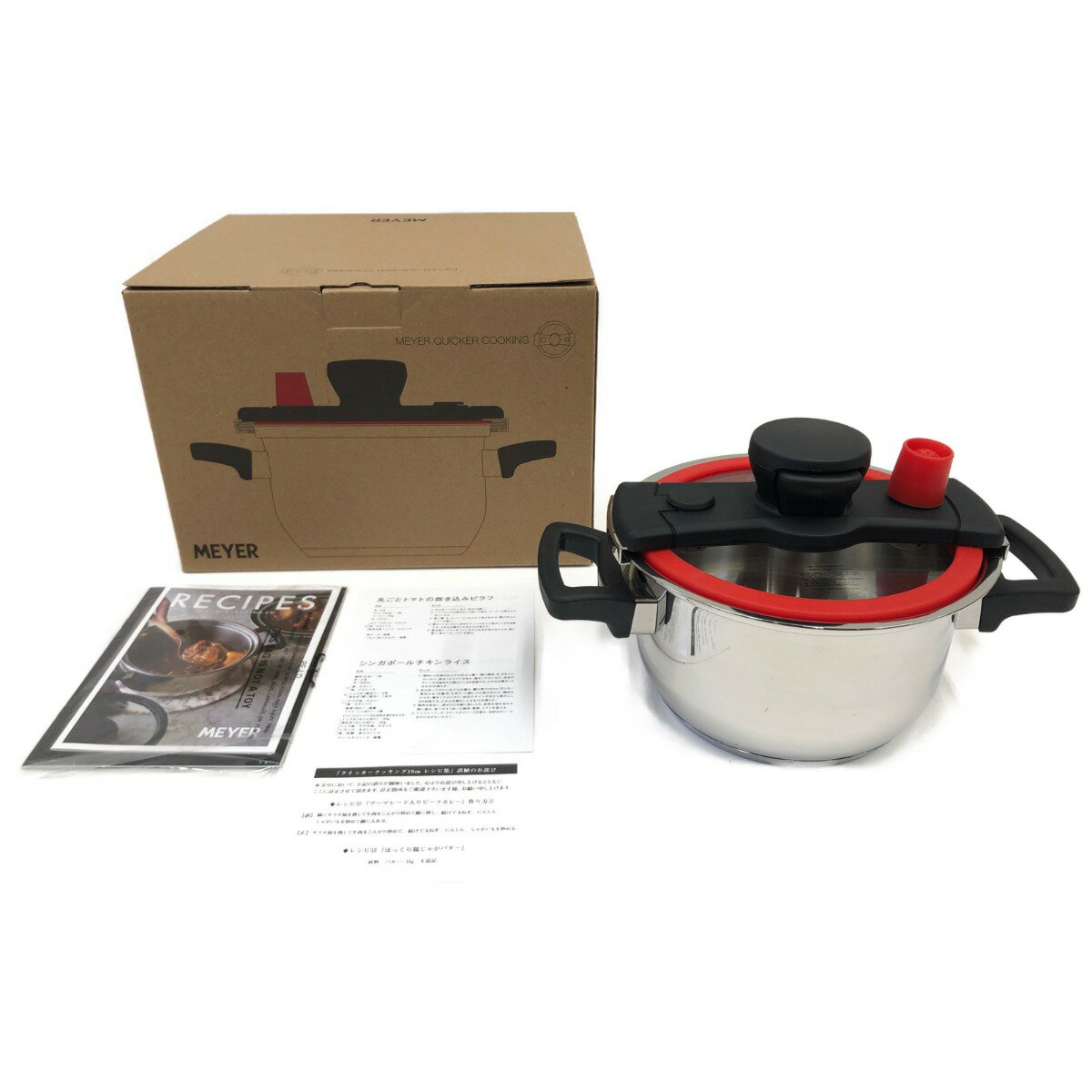 〇〇【中古】MEYER マイヤー 圧力鍋 QUICKER COOKING クイッカークッキング 18cm 2.5L レッド Sランク