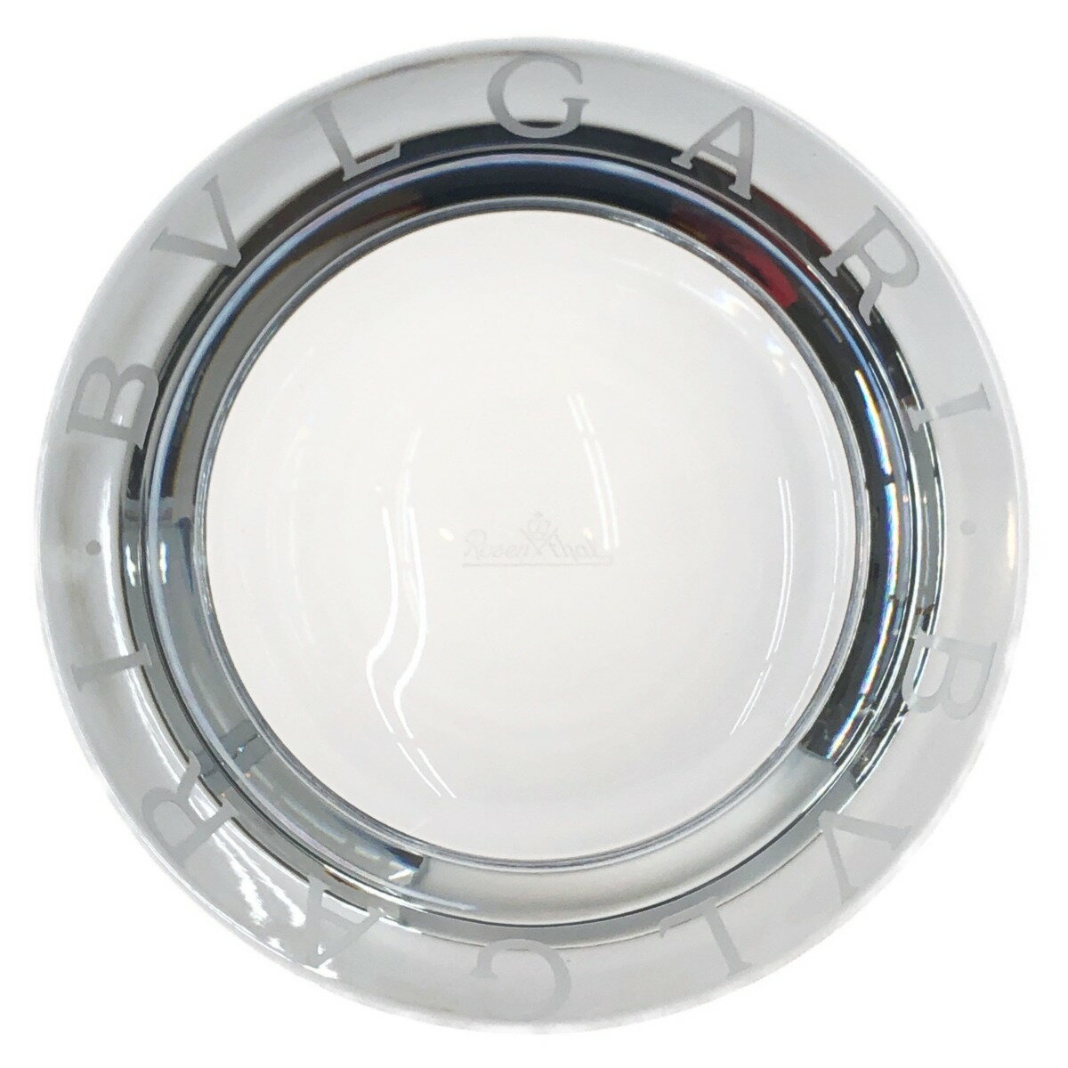 〇〇【中古】BVLGARI ブルガリ ROSENTHAL ローゼンタール クリスタル アッシュトレイ 灰皿 Bランク