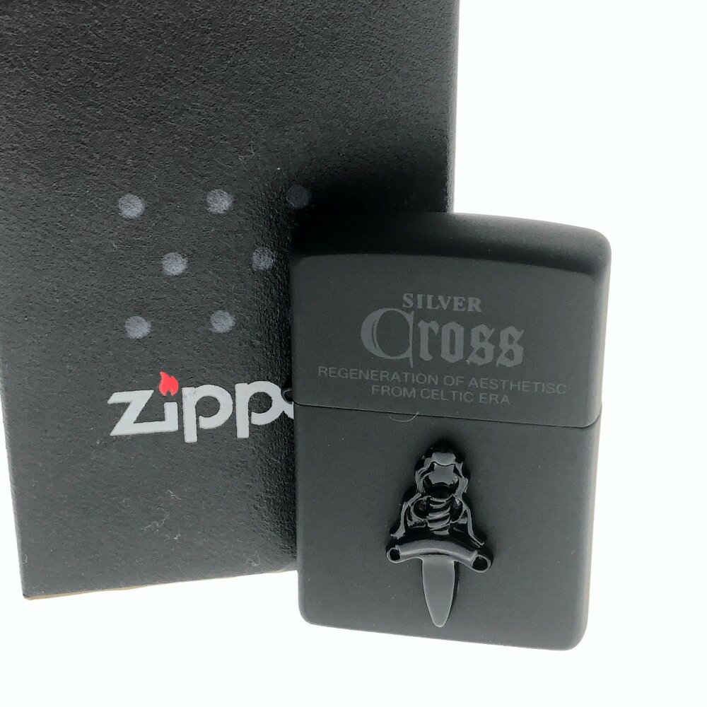 □□【中古】 雑貨 ライター ZIPPO　ジッポ ブラッククロス CRS-BK Bランク