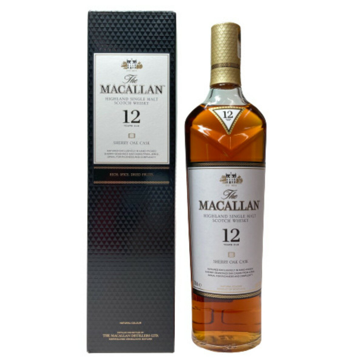 ◎◎【中古】The MACALLAN ザ マッカラン シェリー オーク 12年 シングルモルト スコッチ ウイスキー 40％ 700ml Nランク 未開栓