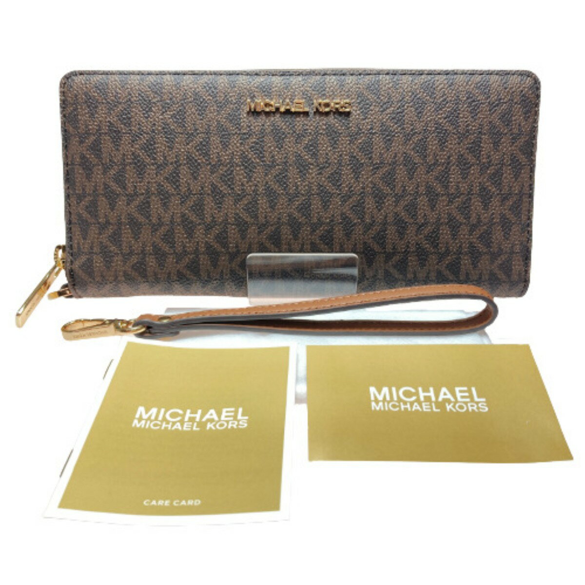 ◎◎【中古】MICHAEL KORS マイケルコース 長財布 ジェットセットトラベル 35F8GTVT3B ブラウン x ゴールド金具 Sランク