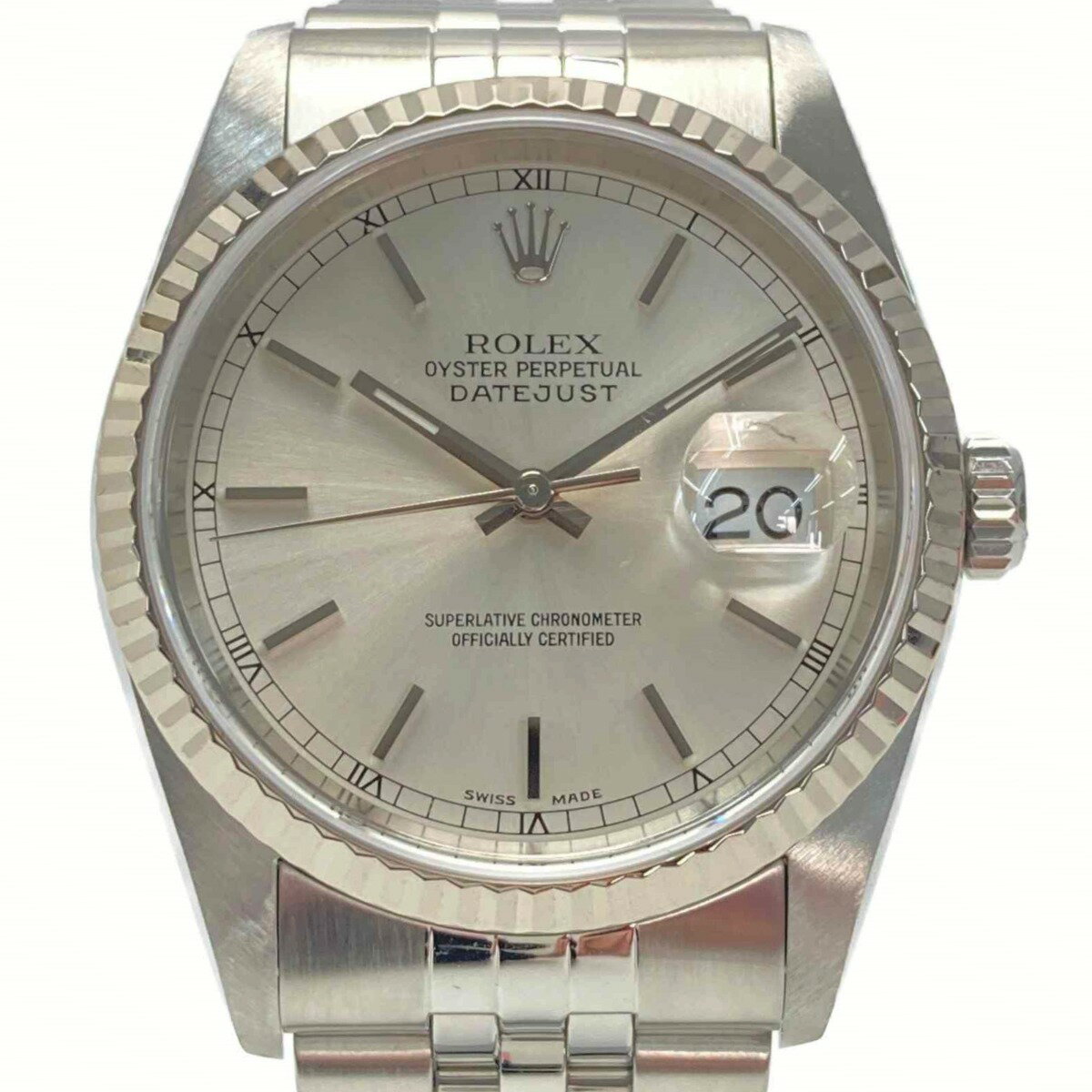 ☆☆【中古】ROLEX ロレックス デイトジャスト K番 SSxK18WG 16234 シルバー文字盤 自動巻き メンズ 腕時計 Bランク