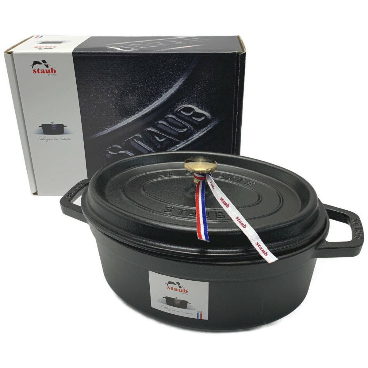 ☆☆【中古】STAUB ストウブ 《 ココット オーバル 》ブラック / 27cm / 40500-271 Sランク