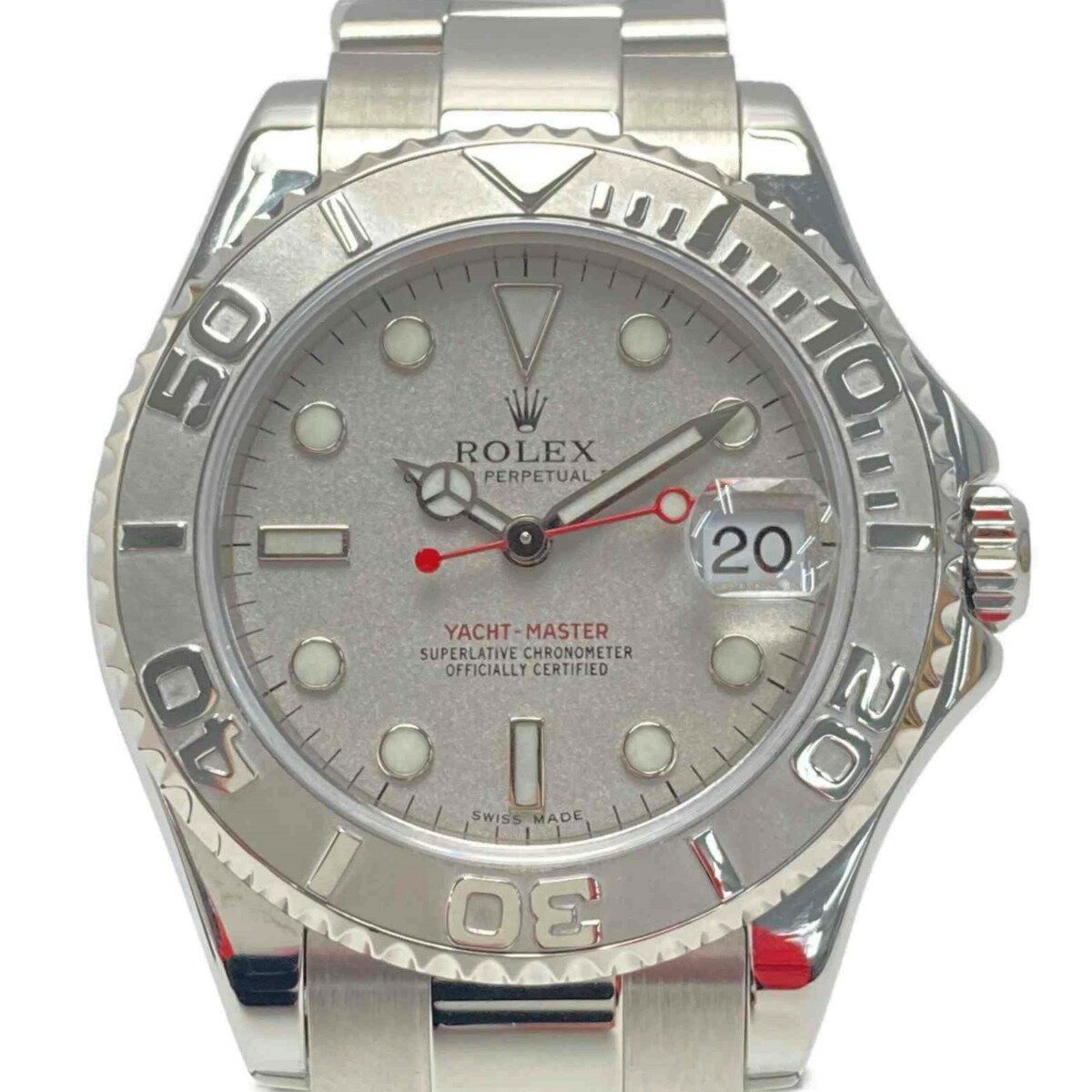 ☆☆【中古】ROLEX ロレックス ヨットマスター ロレジウム F番 168622 シルバー 自動巻き ボーイズ 腕時計 箱・ギャランティ有 Aランク