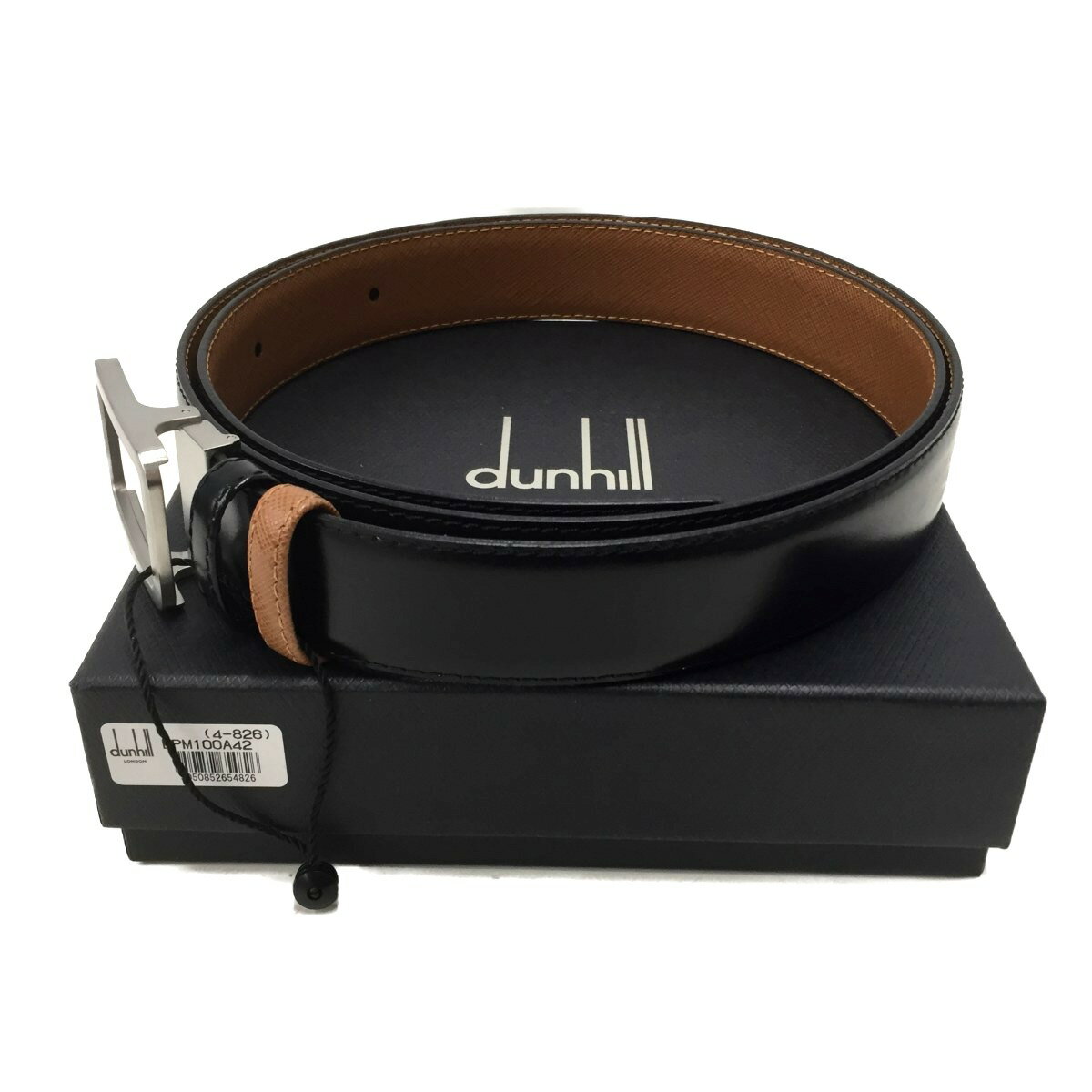 △△【中古】dunhill ダンヒル ベルト メンズ リバーシブル レザー BPM100A42 ブラック×ブラウン Aランク