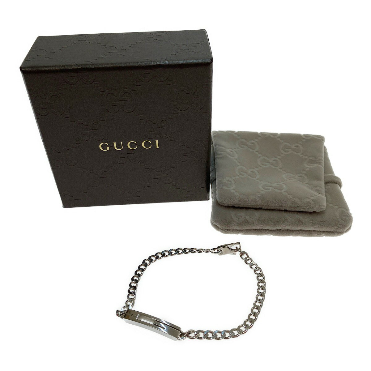 □□【中古】GUCCI グッチ ブレスレット Gロゴ 喜平チェーン シルバー925 Bランク