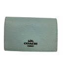 【中古】COACH コーチ レディース コンパクト財布 折り財布 ミント Bランク
