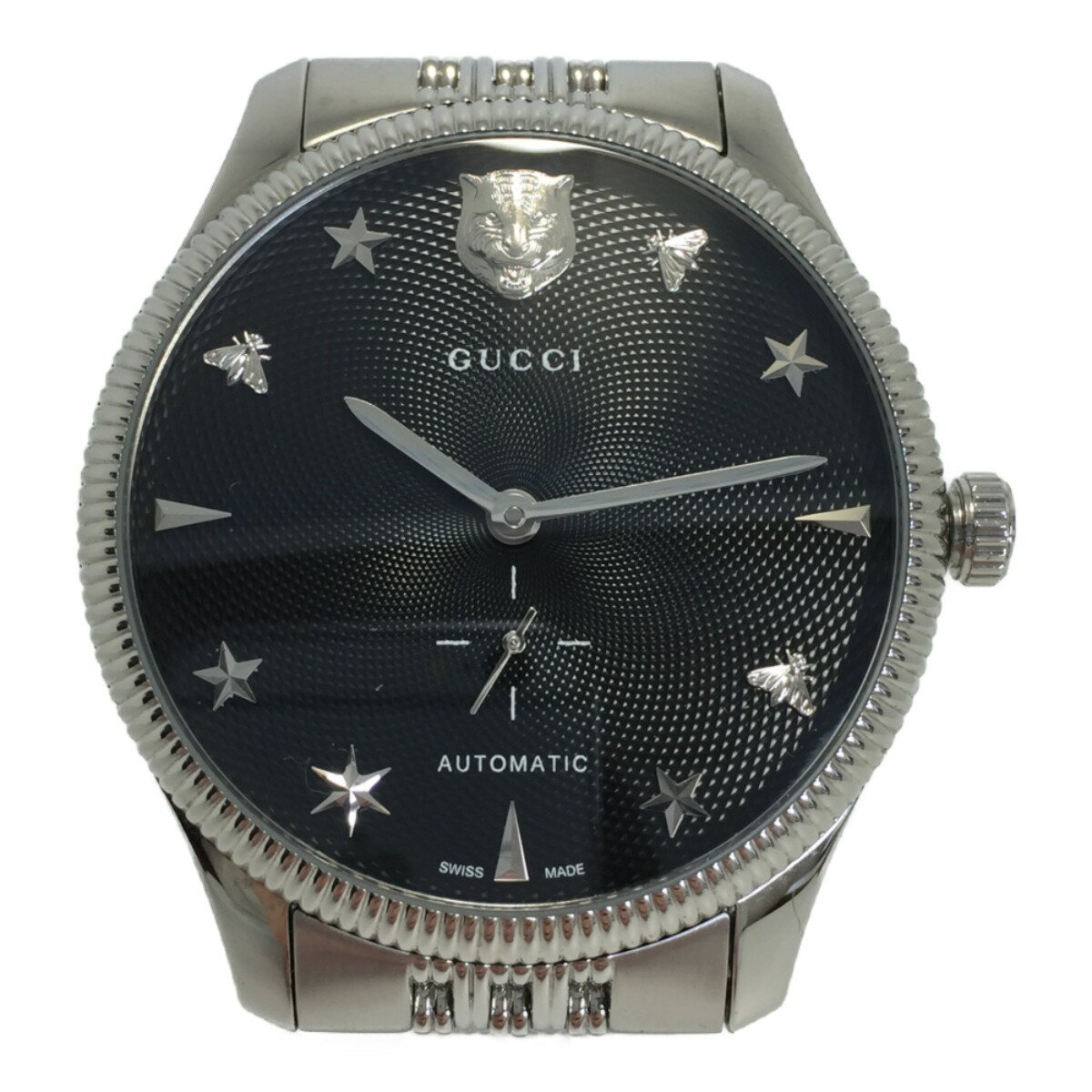 ◎◎【中古】GUCCI グッチ Gタイムレス 自動巻 腕時計 126.3 YA126353 箱・コマ付 文字盤ブラック タイガー Bランク