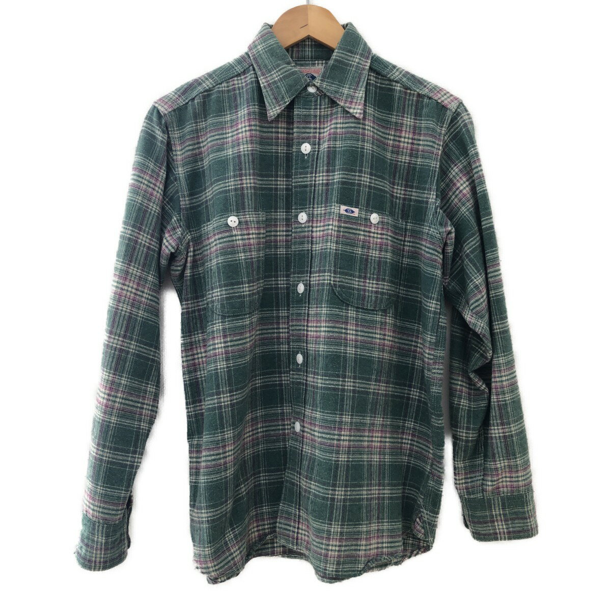 □□【中古】PHERROW'S フェローズ メンズ衣料 シャツ ネルシャツ STORMYBLUE SIZE S グリーン Bランク