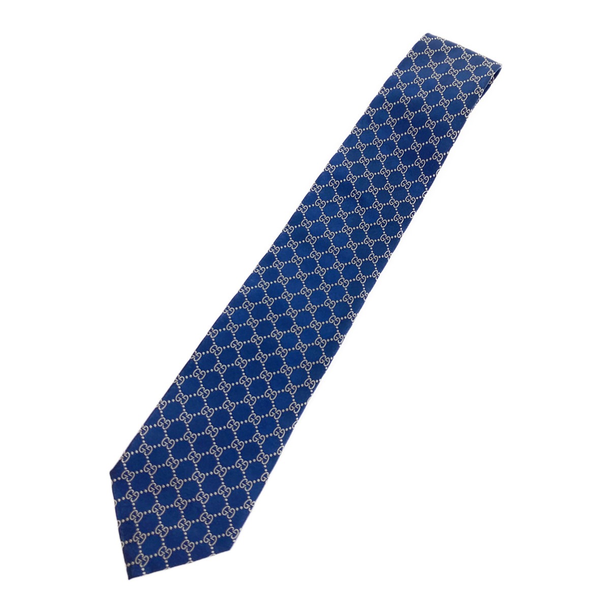□□【中古】GUCCI グッチ ネクタイ　シルク 282873 4B002 4377 ブルー Aランク