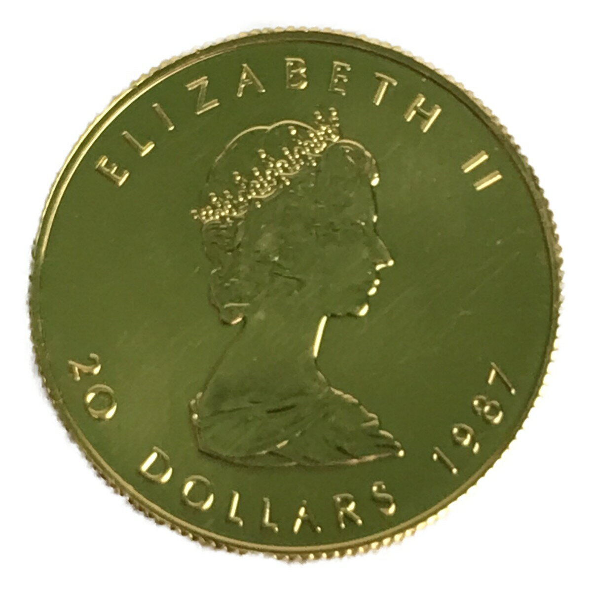 ■■【中古】 メイプルリーフ金貨 エリザベス カナダ 1987年 20ドル 1/2oz 15.5g 純金 K24 コイン 9999 Bランク