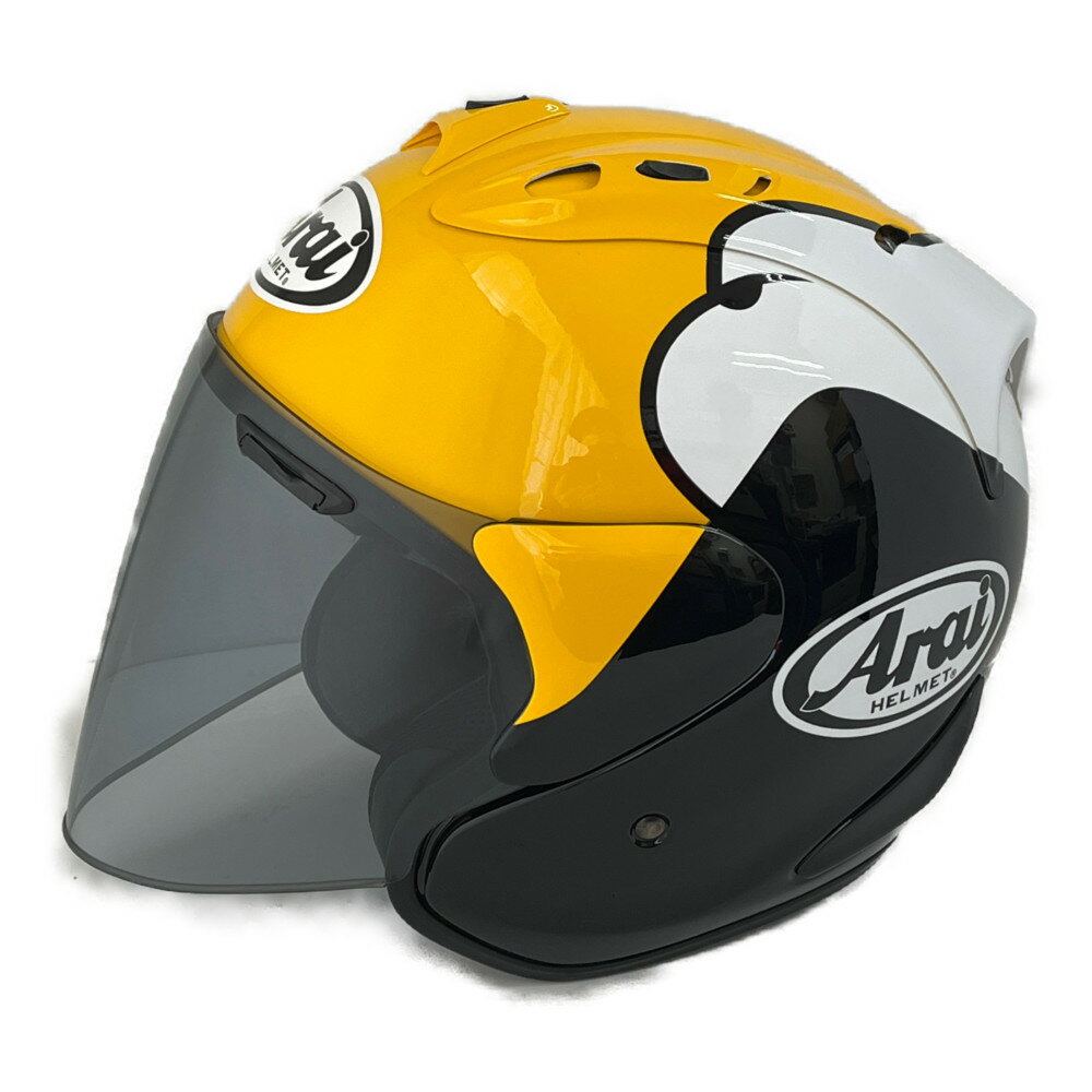 ◆◆【中古】Arai アライ 　バイク用品　ヘルメット　　59-60cm SZ-Ram4 Kenny イエロー x ブラック x ホワイト 袋、シールド、箱付 Bランク